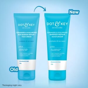Dot & Key Ceramides Moisturizer (Pack of 2,175 gms each) with Hyaluronic for Intense Moisturizing|With Probiotic&Rice Water I Barrier Repair Cream|For Dry Skin,Normal Skin&Sensitive Skin|350g